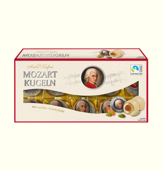Maitre Truffout Mozartkugeln mit weißer Schokolade 200g